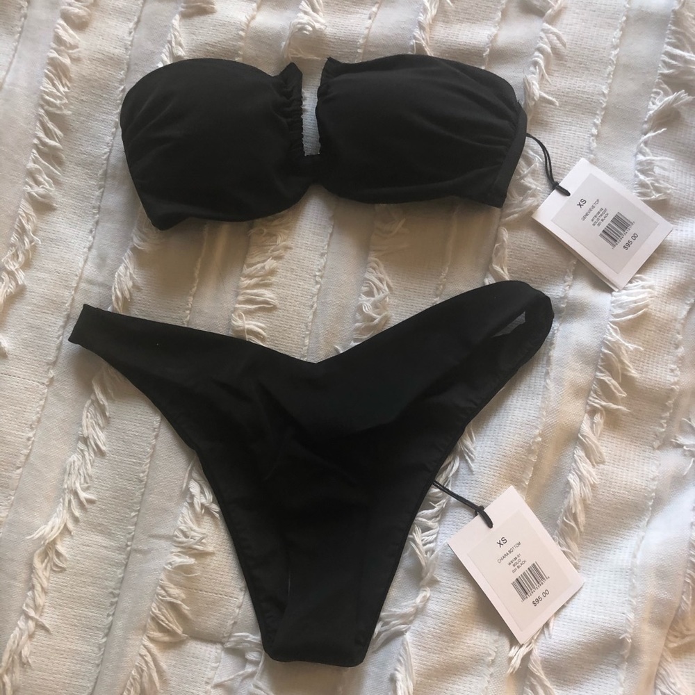NWT Onia Black Bikini Set: Genevieve Top & Chiara Bottom Size XS Revolve - Picture 11 of 11